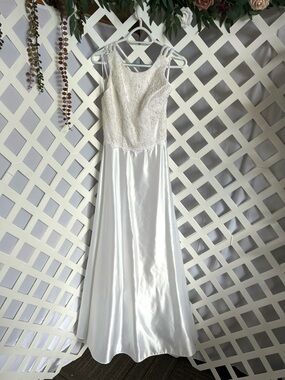 1001 Nights Cream Lace Dress Size 7/8 Romantic Cottagecore Boho Made in USA